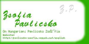 zsofia pavlicsko business card